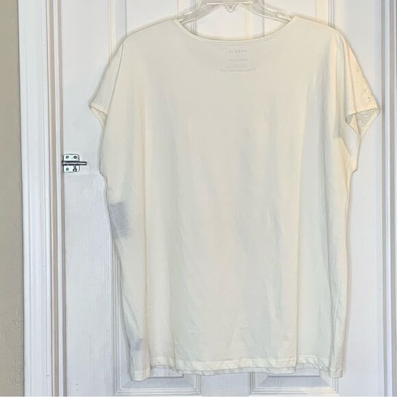 Torrid Cotton Eyelet Inset Dolman Short Sleeve Tee Plus Size 2 2X - Picture 11 of 11